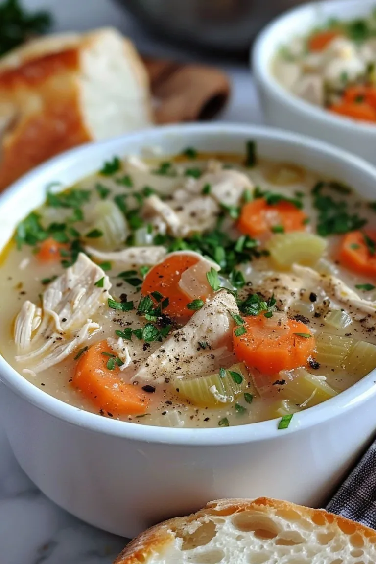 Bowl of comforting chicken vegetable soup, a nourishing one-pot meal