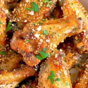 Air Fryer Garlic Parmesan Wings Recipe 1 Crispy Air Fryer Garlic Parmesan Wings served on a plate