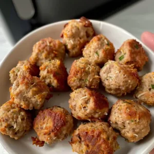 Air Fryer Ground Turkey Meatballs Recipe 1 Delicious air fryer ground turkey meatballs cooked to perfection