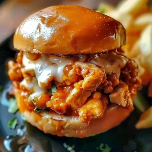 Cajun Chicken Sloppy Joes 1 Cajun chicken sloppy joes with toppings on a rustic wooden table