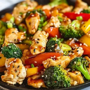 Chicken Stir-Fry on a Blackstone Griddle 1 Chicken stir-fry prepared on a Blackstone griddle with colorful vegetables.