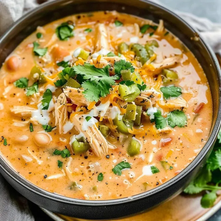 Bowl of healthy high protein white chicken chili with toppings