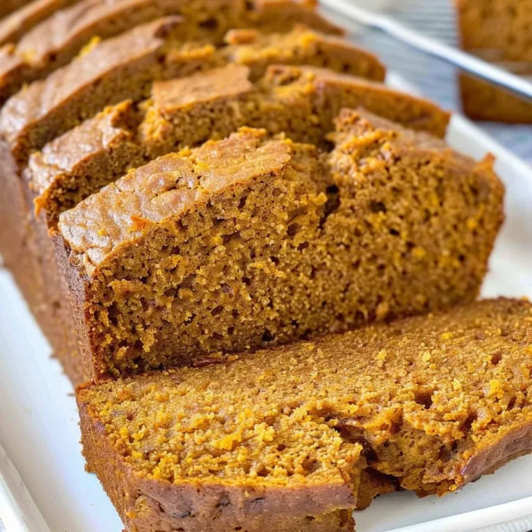 Sliced healthy pumpkin bread on a wooden table with autumn decorations