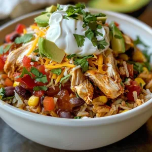 Instant Pot Chicken Burrito Bowls Recipe 1 Delicious Instant Pot Chicken Burrito Bowls recipe with fresh ingredients.
