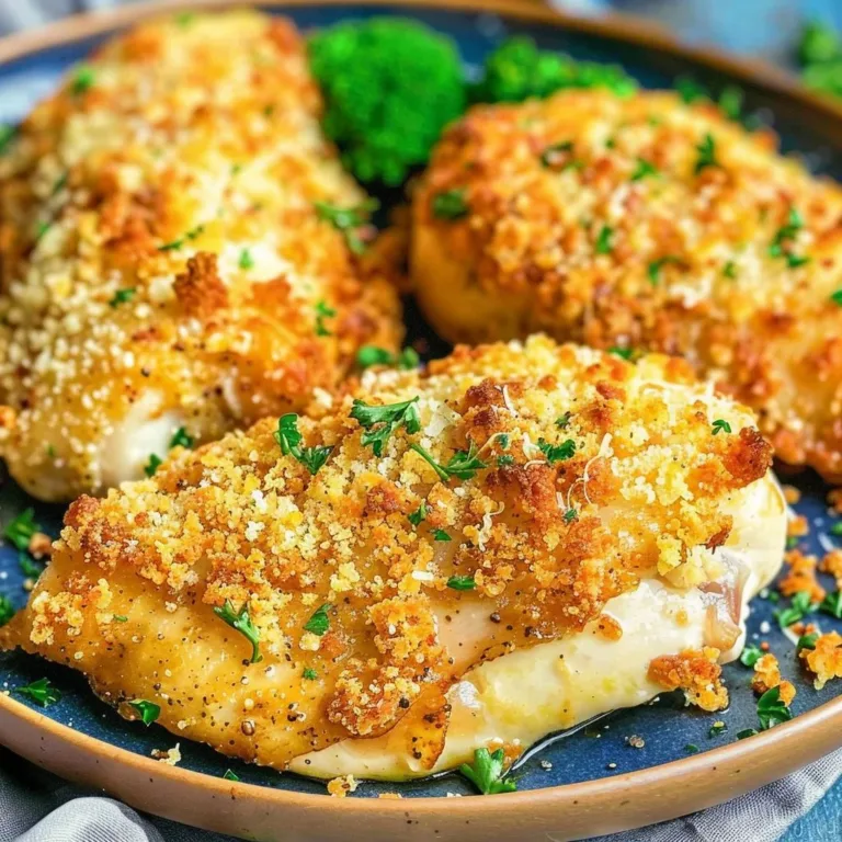 Plate of Longhorn Parmesan Crusted Chicken garnished with herbs