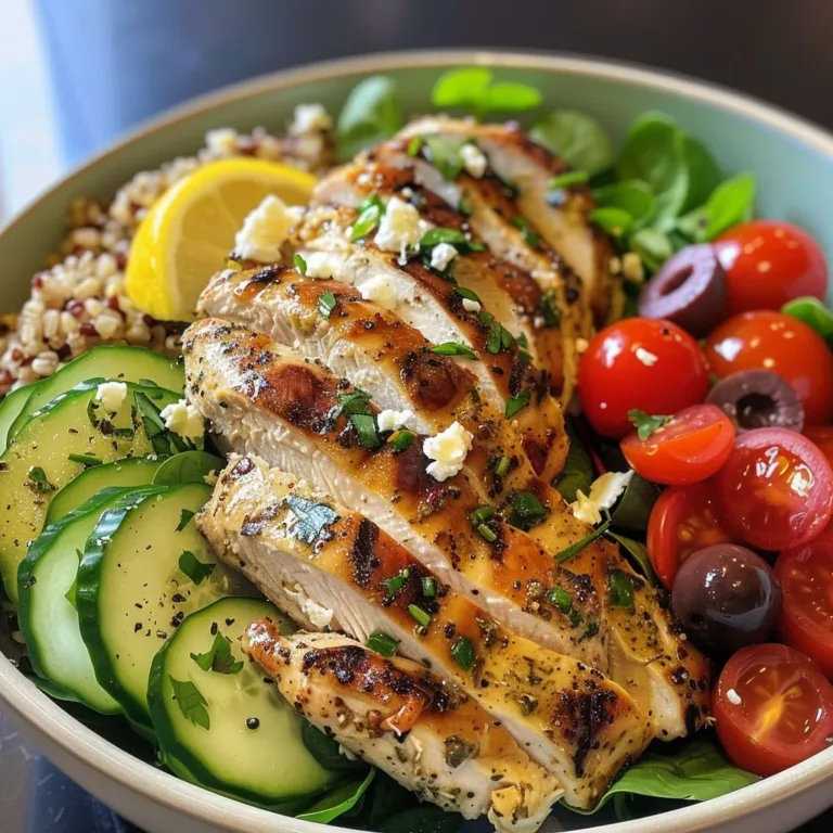 Low-Carb Greek Chicken Bowls with fresh ingredients