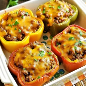 Low-Carb Sloppy Joe Stuffed Peppers 1 Low-Carb Sloppy Joe Stuffed Peppers on a white plate garnished with herbs