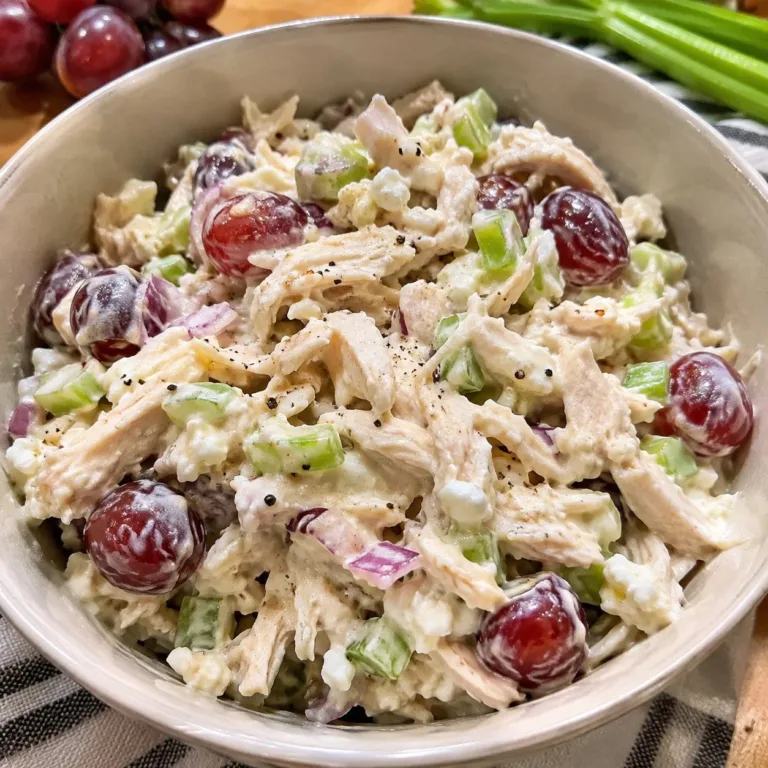 Protein-packed cottage cheese chicken salad with fresh ingredients
