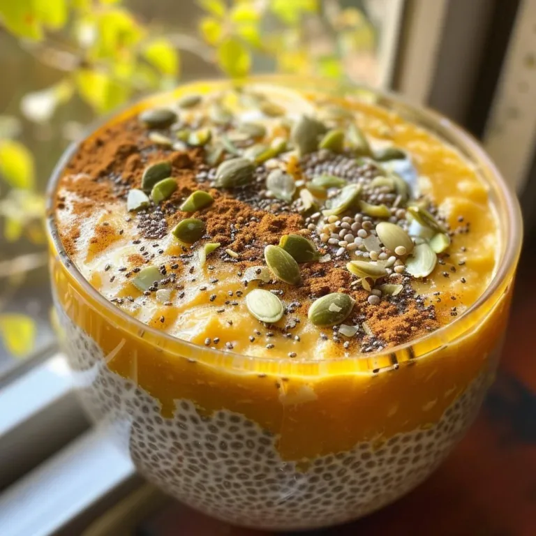 Delicious pumpkin chia pudding topped with nuts and spices