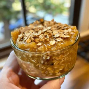 Pumpkin Pie Overnight Oats Recipe 1 Pumpkin pie overnight oats topped with whipped cream and spices