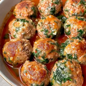 Spinach Feta Turkey Meatballs 1 Spinach Feta Turkey Meatballs served on a plate