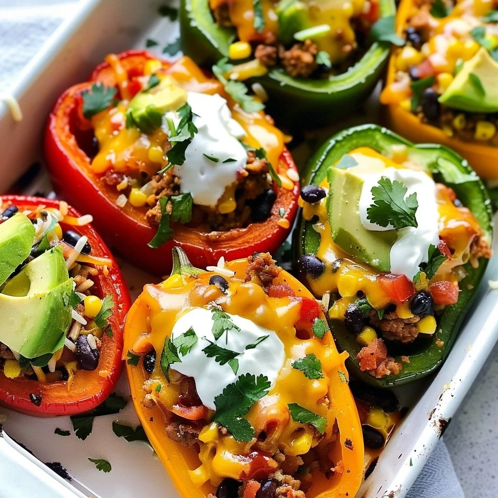 Healthy Recipes, High Protein Meals & Easy Meal Prep Ideas 10 Taco Stuffed Peppers Made Easy