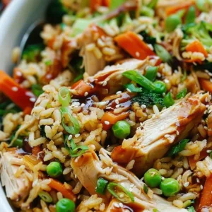 Teriyaki Chicken Casserole 1 Delicious Teriyaki Chicken Casserole with colorful vegetables and rice