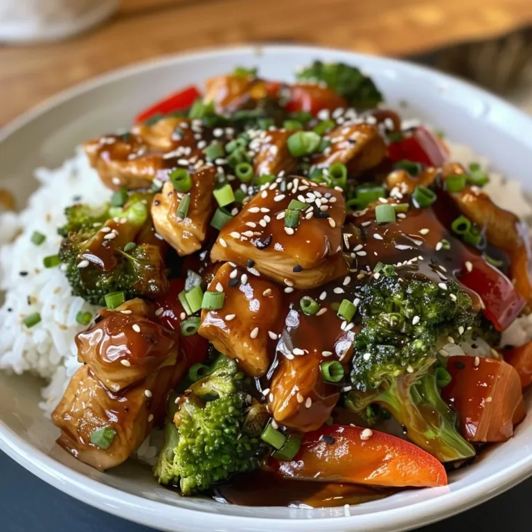 Delicious Teriyaki Chicken Stir-Fry served in a bowl with vegetables.