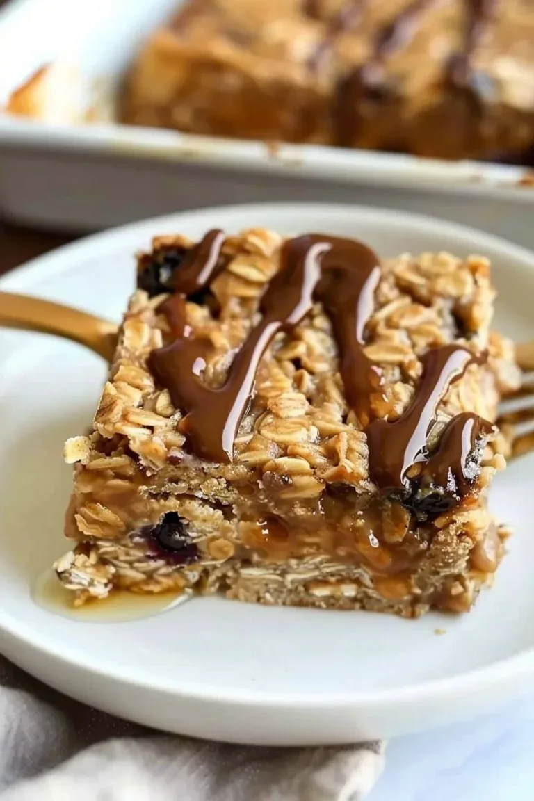 Delicious protein oatmeal bake ready for a busy morning meal prep